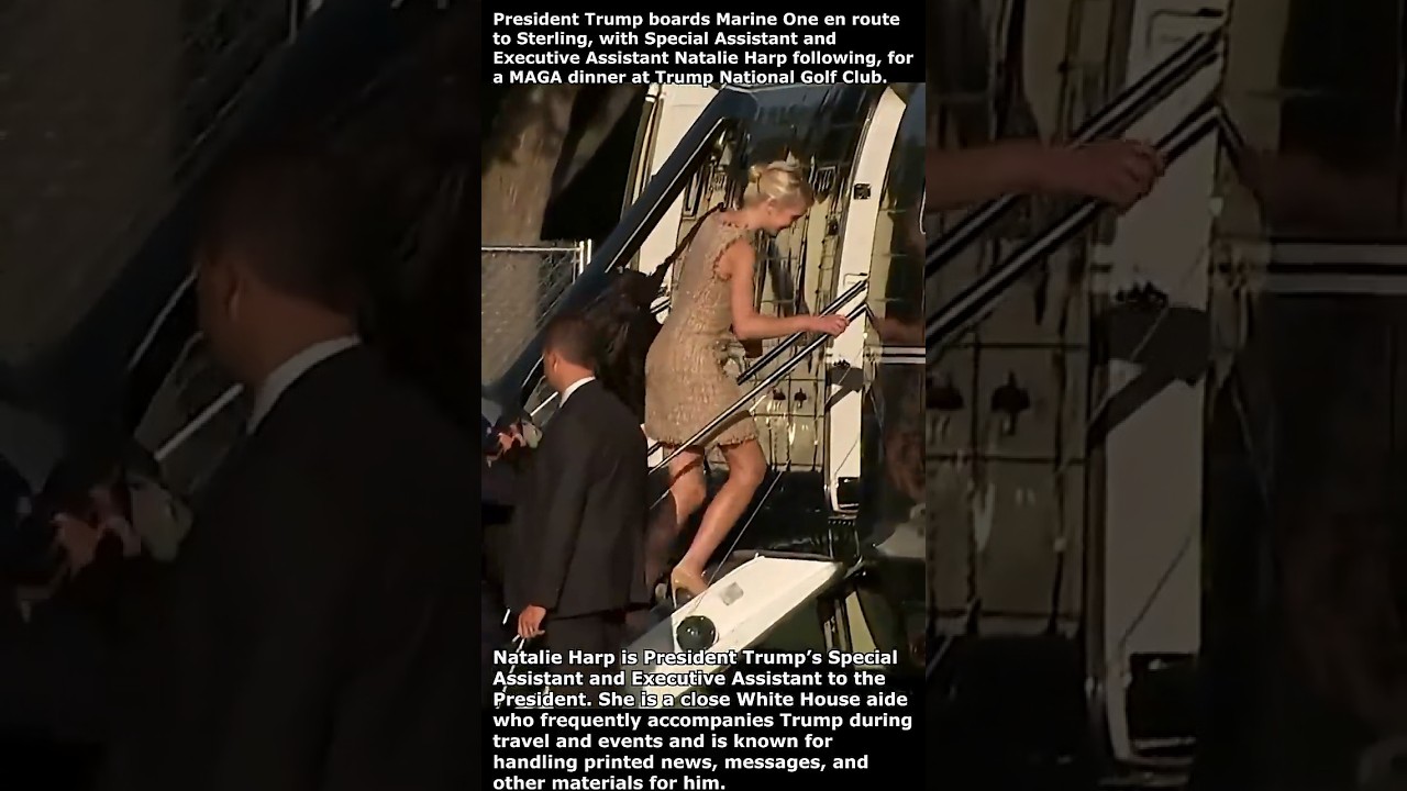 Natalie Harp Follows President Trump as He Boards Marine One ✨