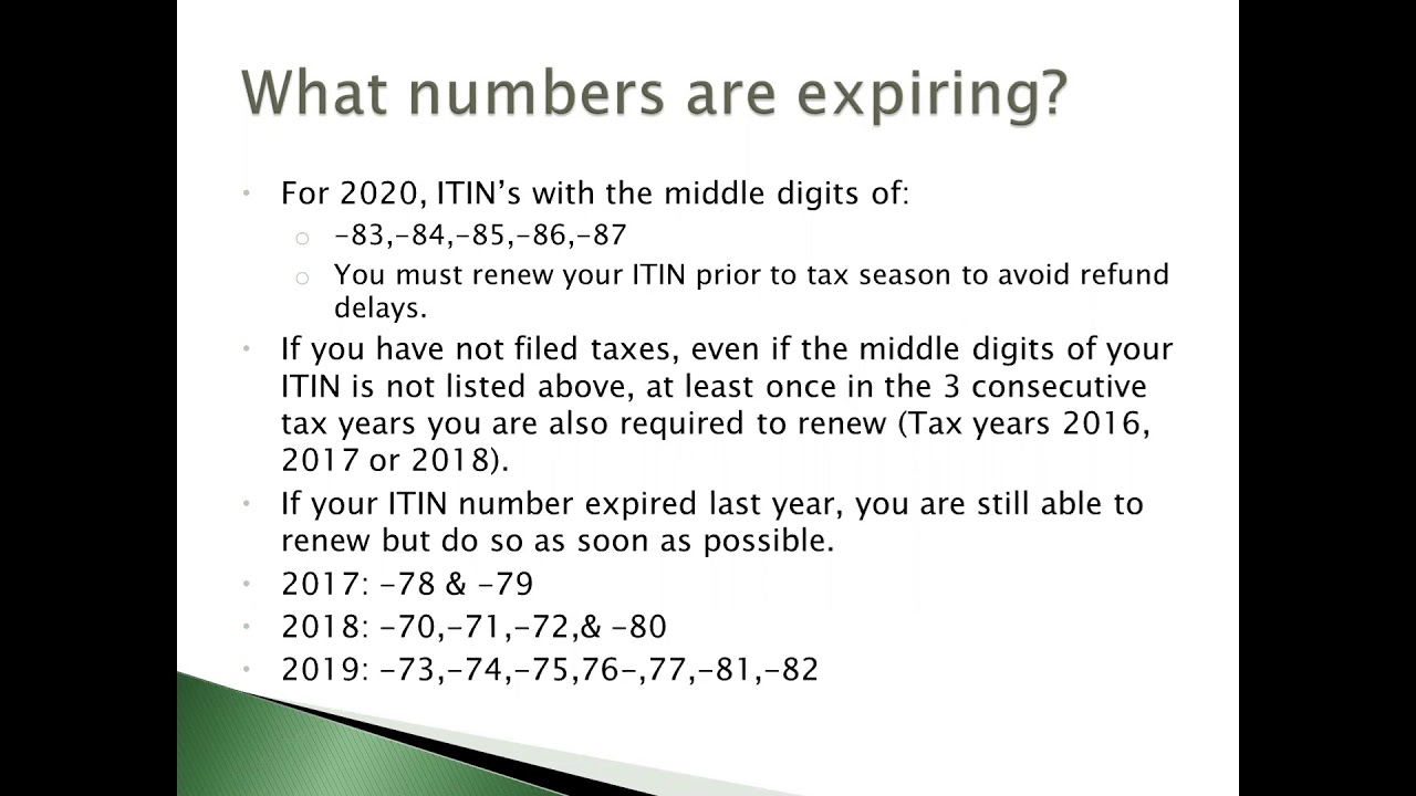 2020 ITIN renewal process Eng