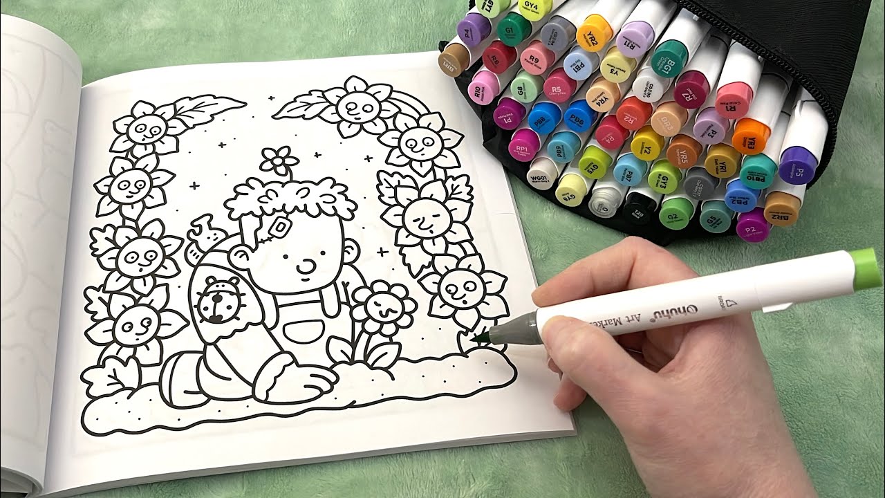 ASMR Color With Me | Little Spooky Coloring (whispered, marker sounds)