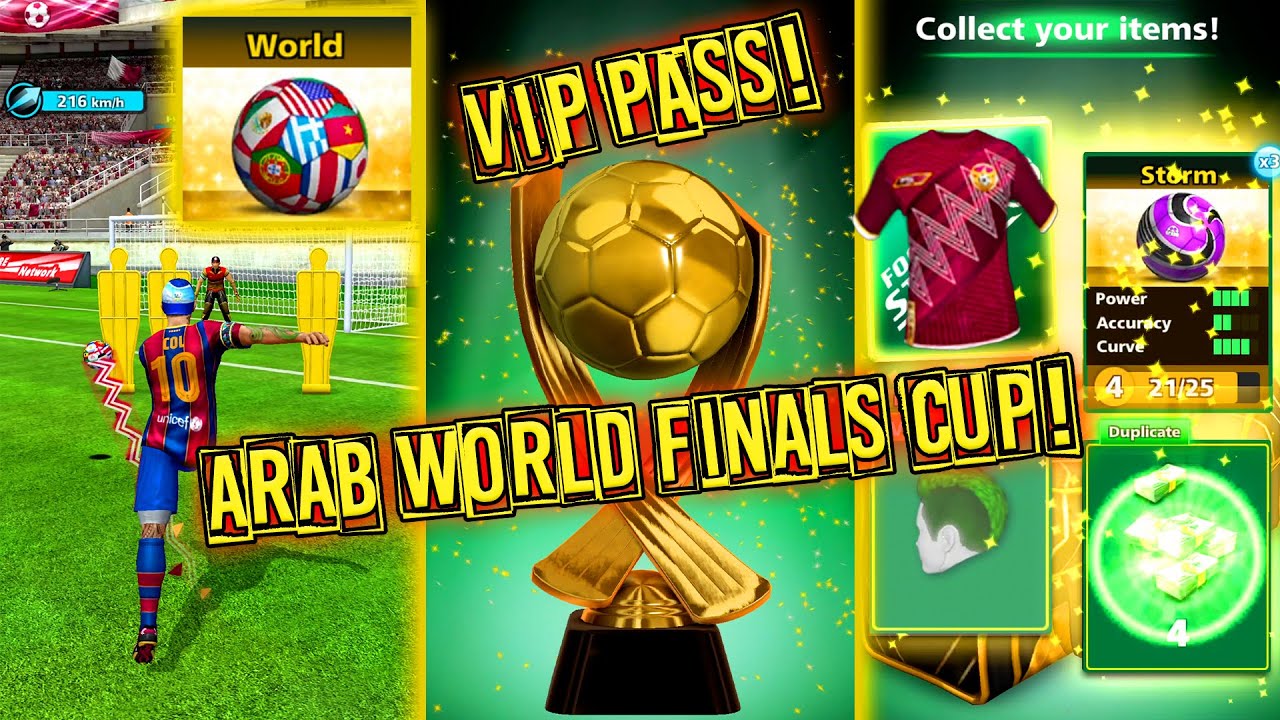 Football Strike - ARAB WORLD FINALS CUP WITH WORLD BALL AND BARCELONA KIT!! VIP PASS