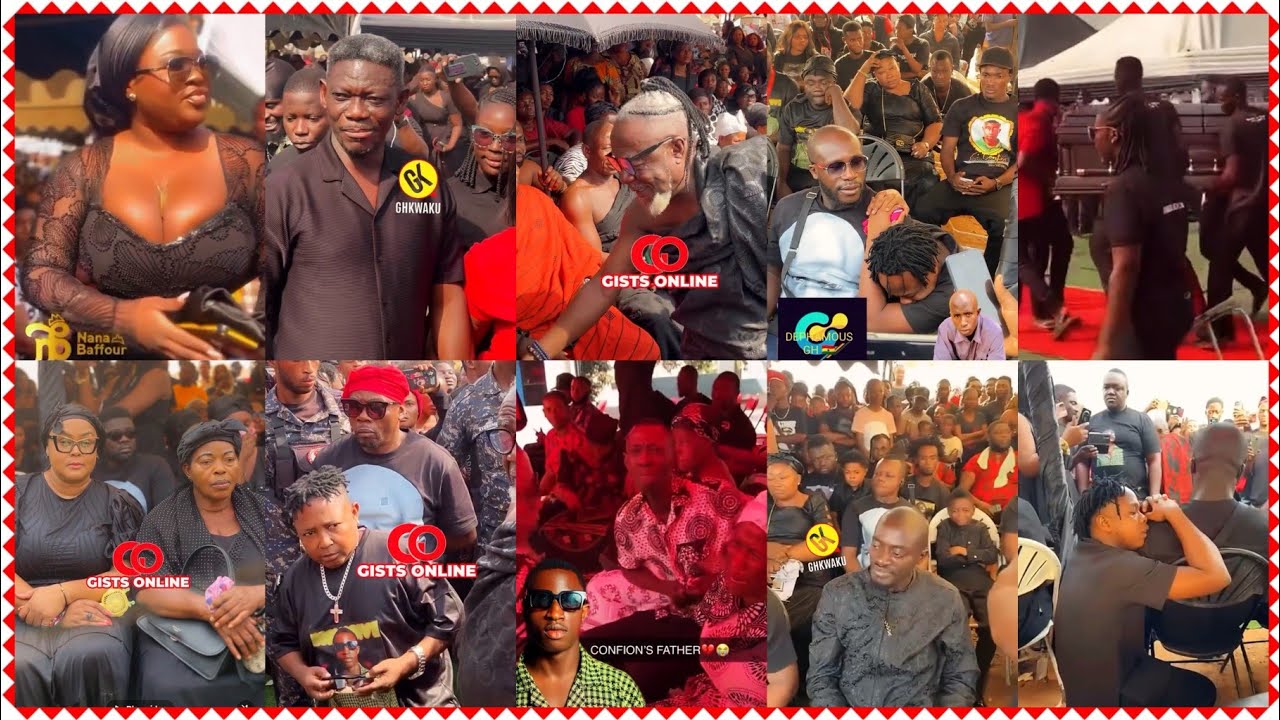 C confion's fada,mother,Dr. likee,Kyekyeku,Vivian Jill, sista Afua, Agya koo&others cry@ his Funeral