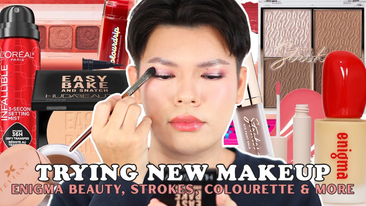 TRYING NEW MAKEUP! Enigma Beauty, Sunnies Face, Colourette, Strokes, and More! | Kenny Manalad