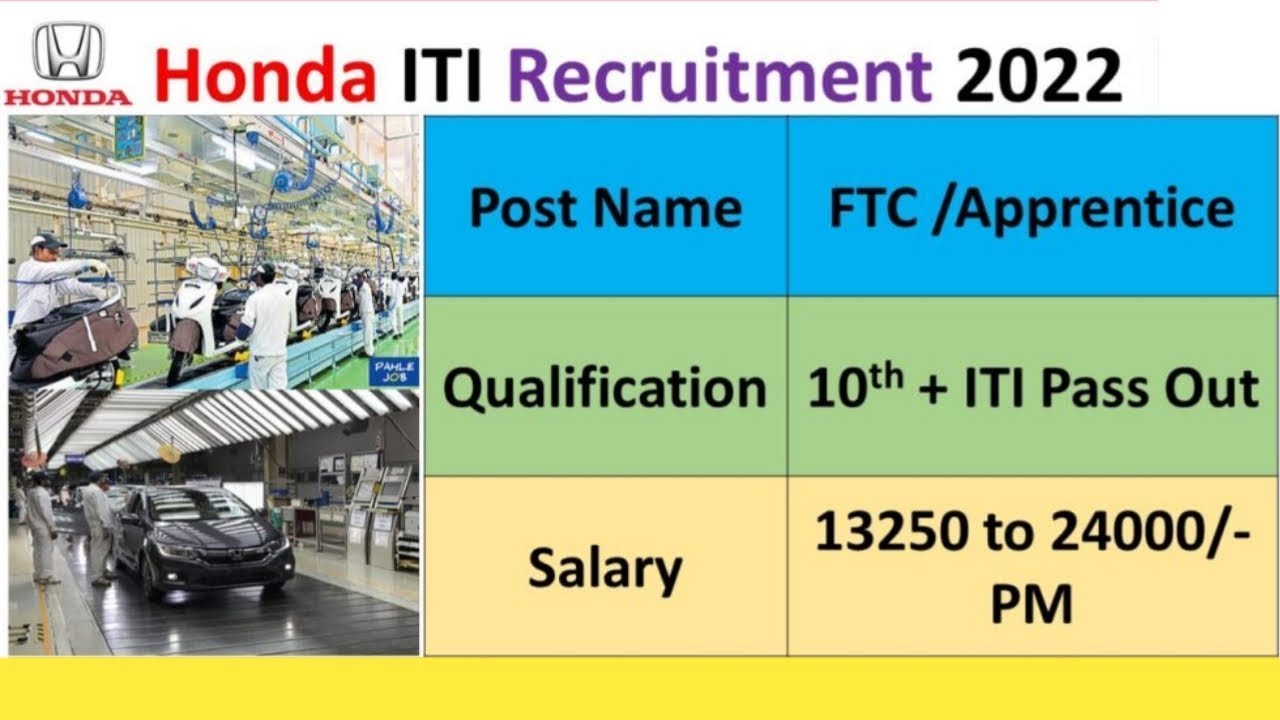 Honda Car campus placement 13 September 2022 Iti Pass Out | #honda #hondacar #hondajob