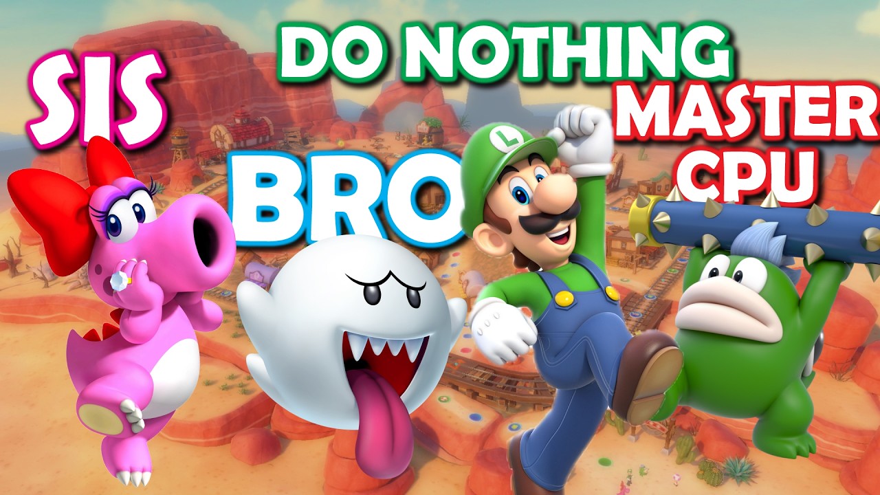 PRO RULES: Western Land (Super Mario Party Jamboree) Bro vs Sis vs Master CPU vs Luigi does nothing