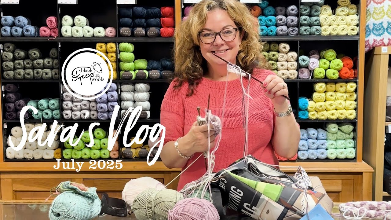 Tangled knitting bag, finished Anker's Summer Shirt and Janie Crow crochet | Sara's Vlog - July 2025