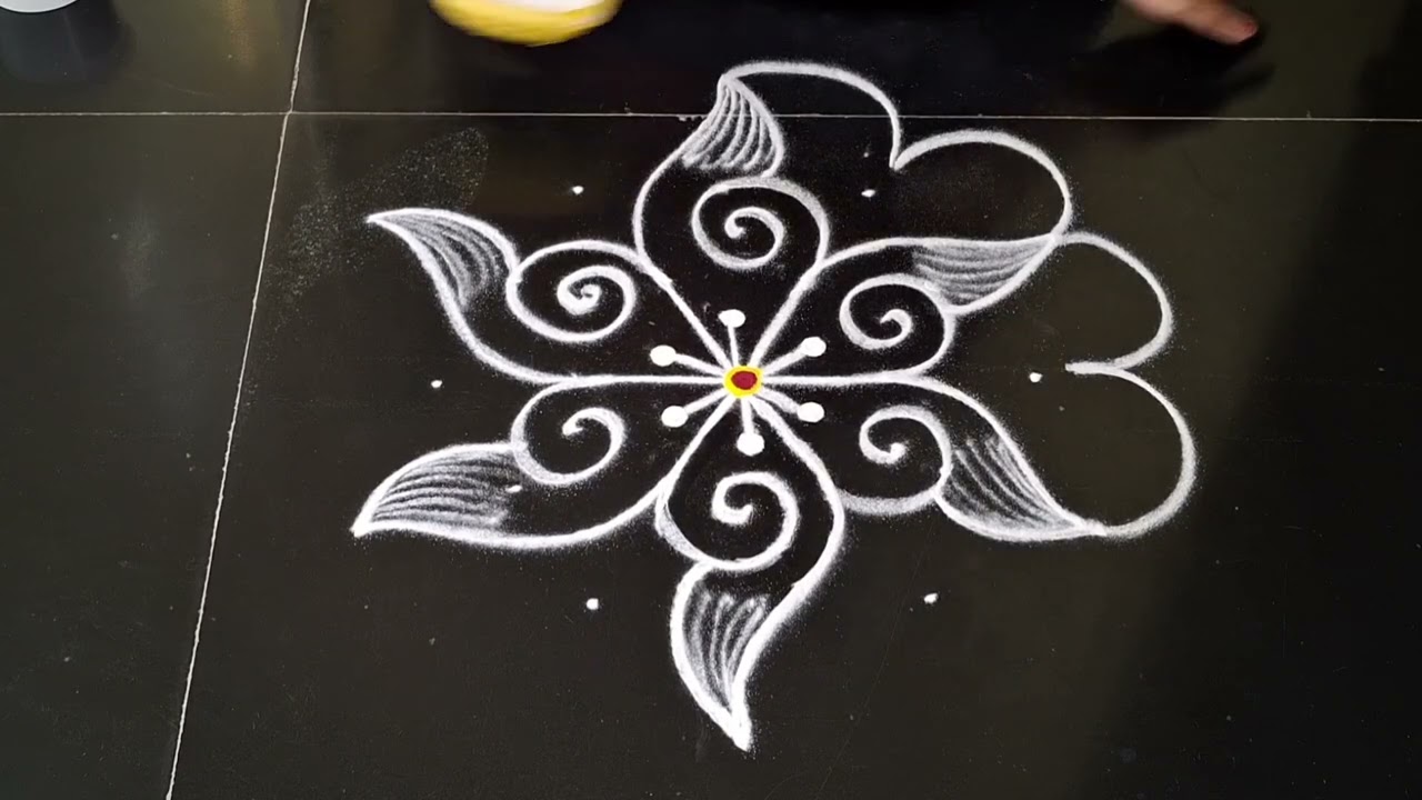 Simple rangoli design 🌹 daily muggulu 
