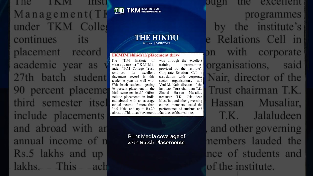 TKM Placement Results 2023