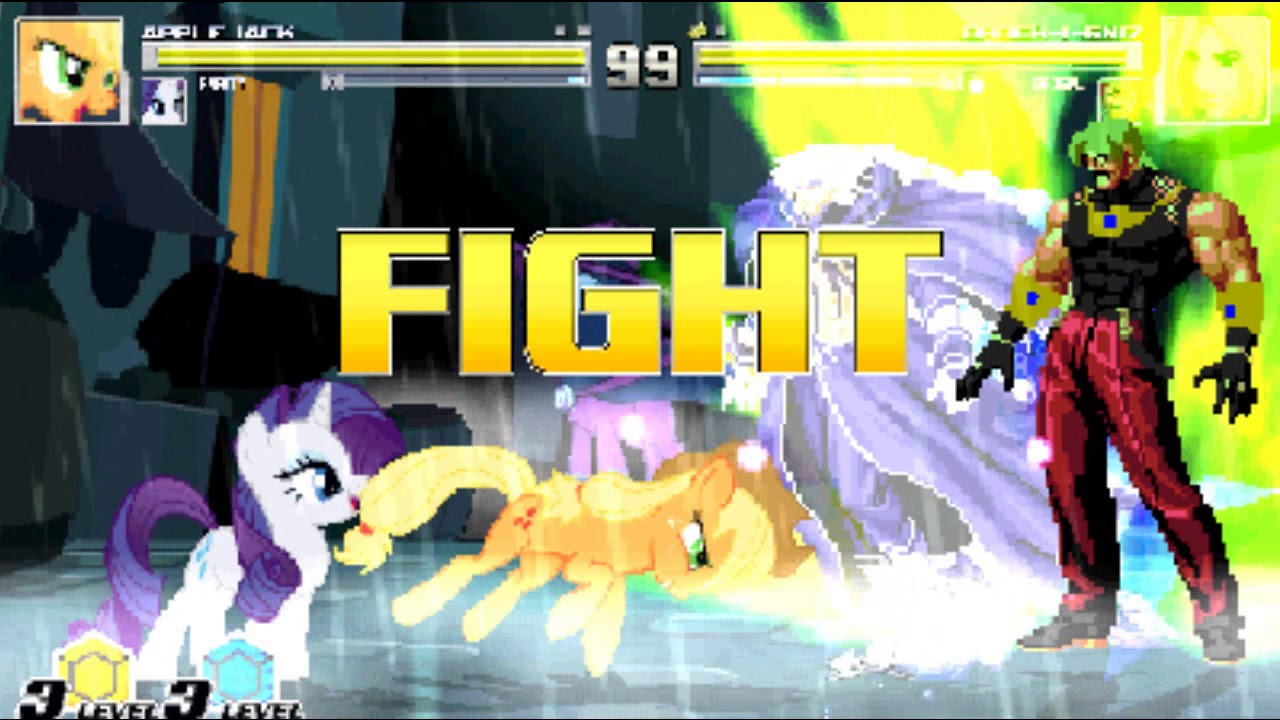 M.U.G.E.N - Applejack & Rarity -VS- Orochi-Igniz & Brogal