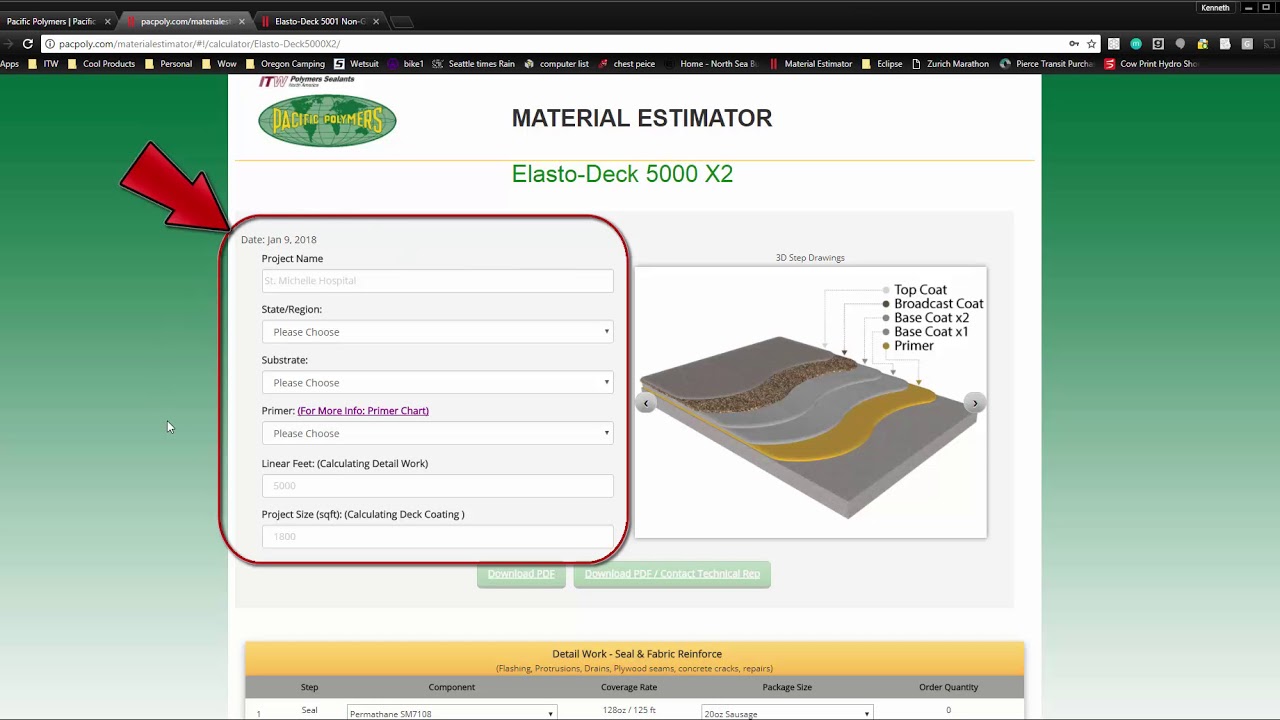 Pacific Polymers- Material Estimator TUTORIAL