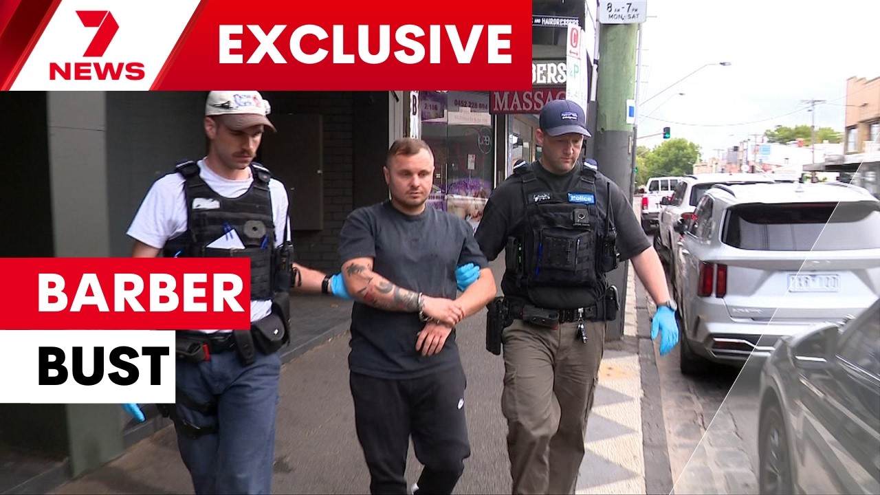 Police swoop in major drug bust, barber accused of selling cocaine from St Kilda salon | 7NEWS