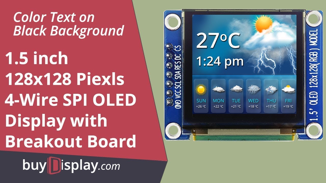 Full Color 1.5 inch Arduino,Raspberry Pi OLED Display Module 128x128