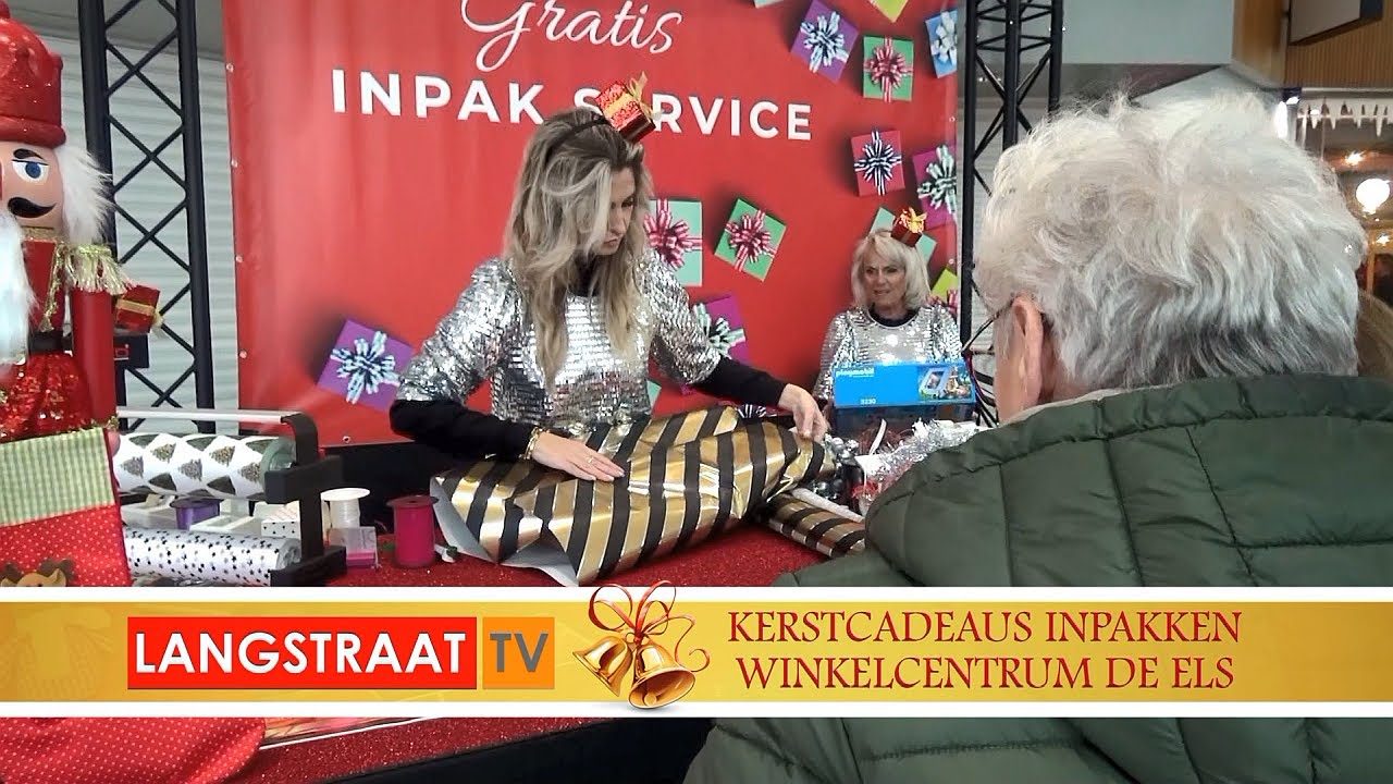 Kerstcadeaus inpakken in winkelcentrum De Els Waalwijk - Langstraat TV