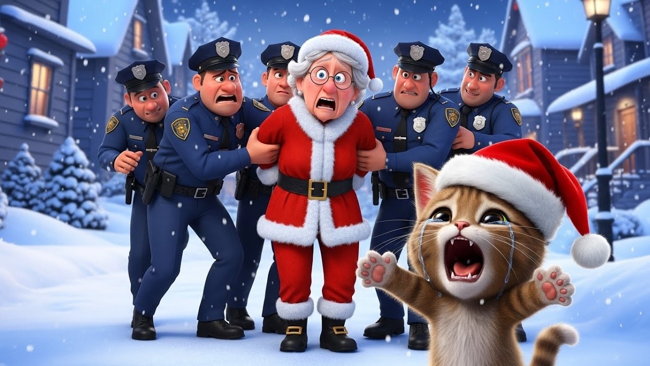 😱🐱 OMG! Mrs. Claus Broke Into the Kitten’s House… But the Police Caught Her! | AI Cat Story