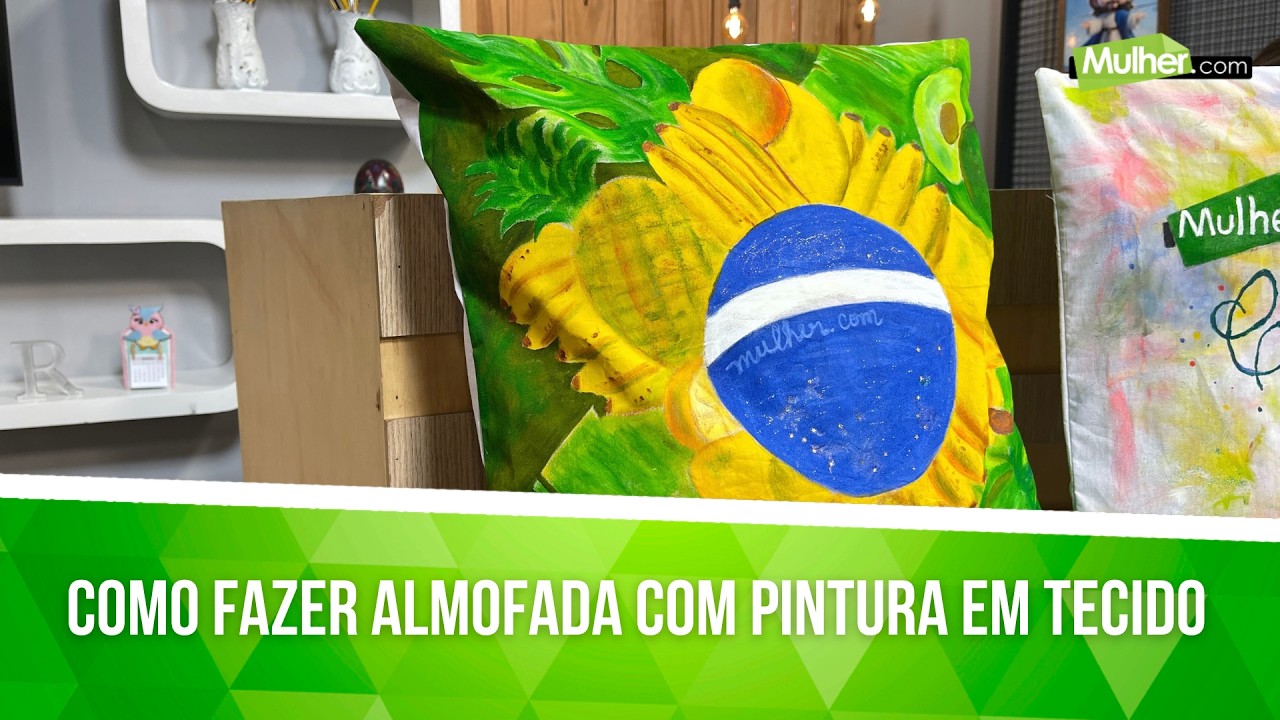 Como fazer Almofada com pintura em tecido