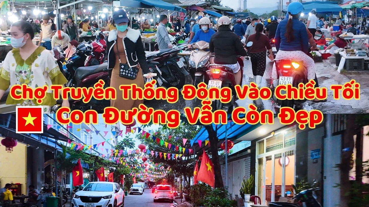 Chợ Truyền Thống Đông Vào Chiều Tối - Con Đường Vẫn Còn Đẹp Sau TếT