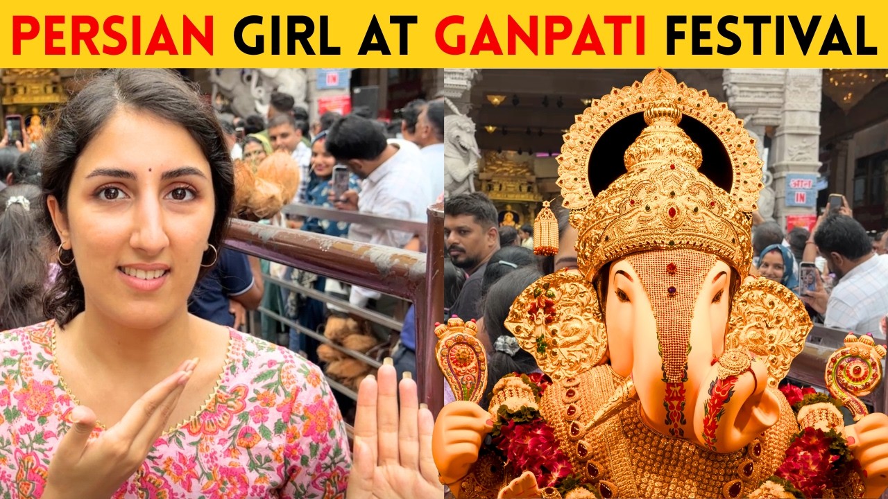 Persian Girl’s First Ganpati Experience 🙏 | Dagdusheth Ganpati Pune Festival | Indian Persian Couple