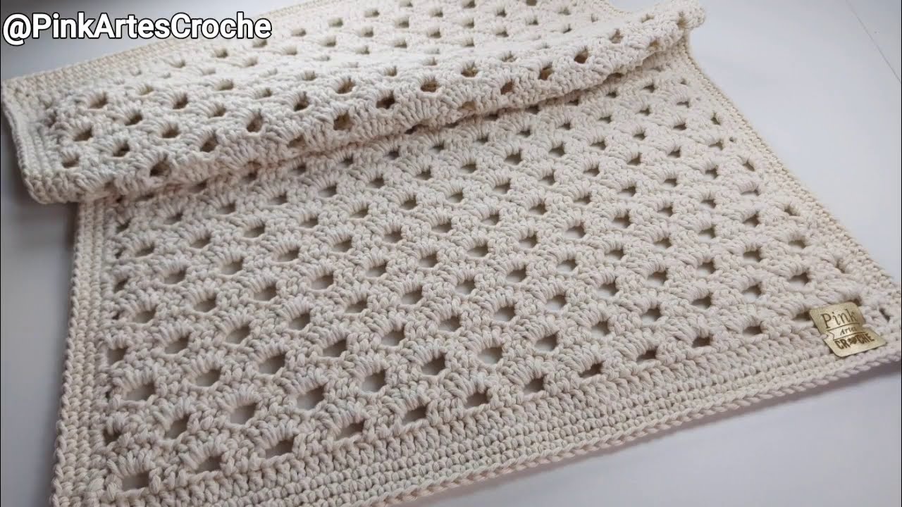 🔴 Tapete Retangular Natural @Pink Artes Croche by Rosana Recchia