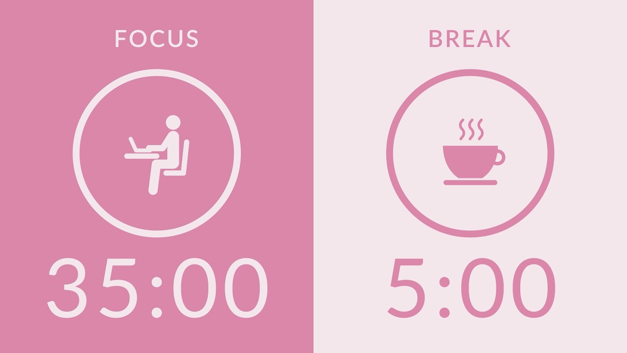 35/5 Pomodoro Timer | No Music 🔔 Bell Only | 2-Hour Study With Me for Deep Focus 🍅