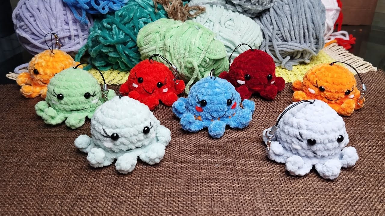 🐙ОСЬМИНОЖКА-БРЕЛОК 🐙 МК 🧶 Вяжем вместе! 🤗