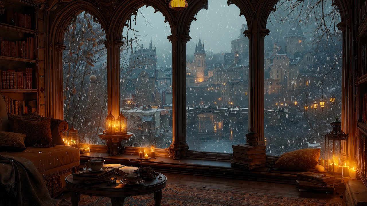 Cozy Winter Study Nook by the Window | Perfect Winter Ambience for Reading & Calm Thinking
