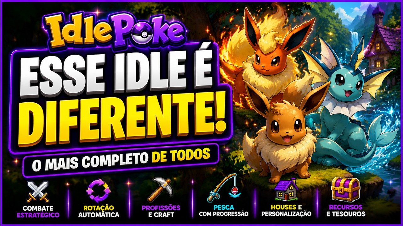 O Pok&eacute;mon Idle MAIS COMPLETO que eu j&aacute; encontrei!