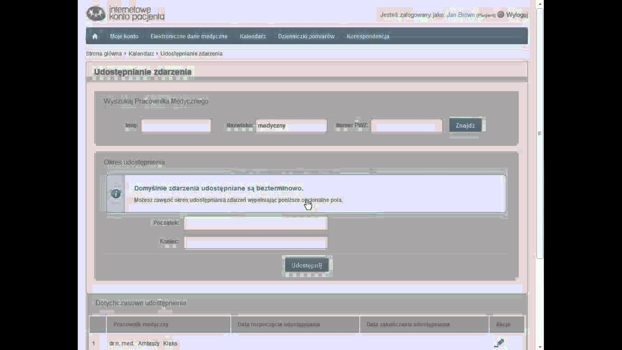 Udostępnianie dokumentacji medycznej  - Internetowe Konto Pacjenta - www.ikp.gov.pl