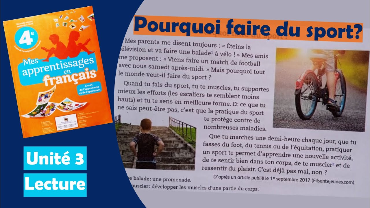 Pourquoi faire du sport? - Mes apprentissages 4AEP