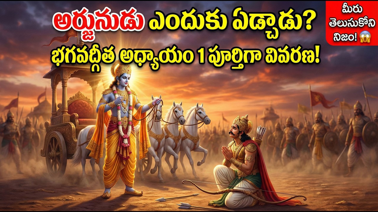 భగవద్గీత అధ్యాయం 1 పూర్తిగా వివరణ | Arjuna Vishada Yoga Telugu