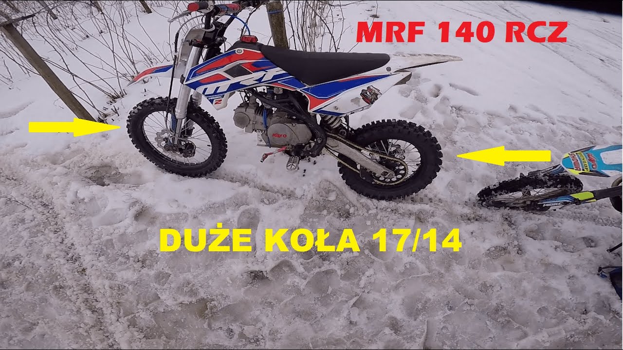 | Jazda na moto, MRF 140 RCZ na dużych kołach, katowanie loncina |
