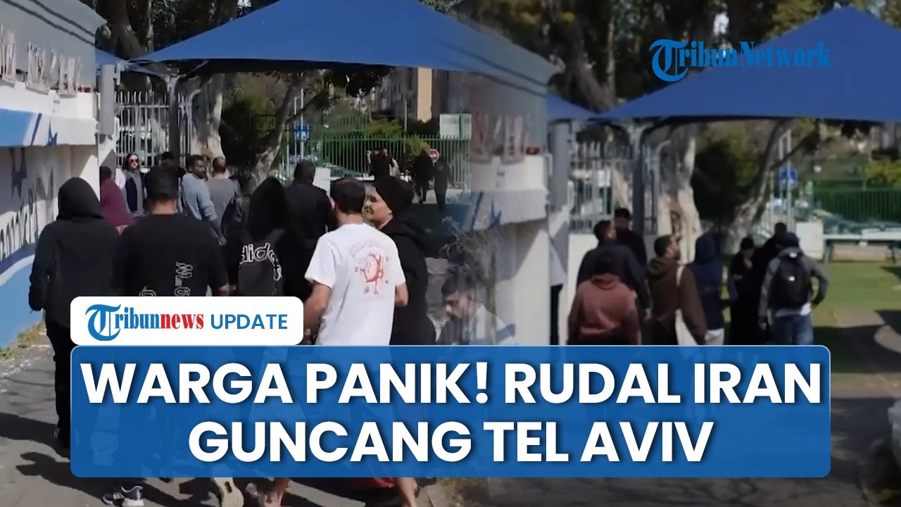 Tel Aviv Panik! Rudal Balistik Iran Hujani Israel, Warga Bergegas Masuk ke Tempat Perlindungan