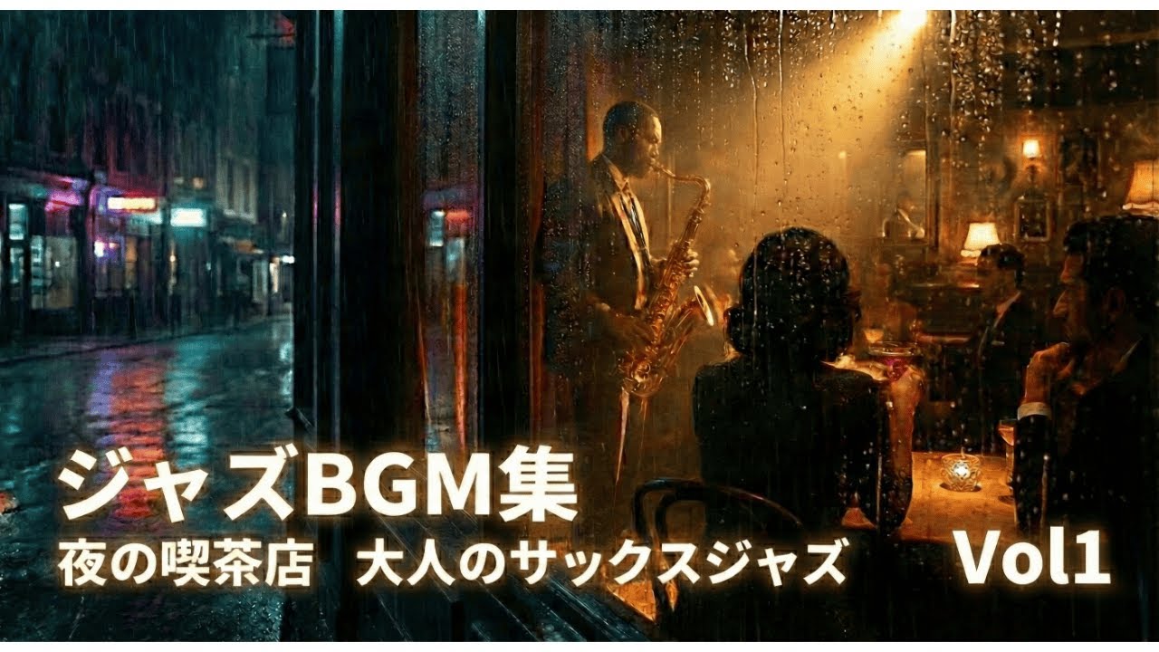 【ジャズBGM集 Vol1】夜の喫茶店、大人のサックスジャズ。リラックスや作業用に | Night Cafe Smooth Jazz & Saxophone [フリーBGM]