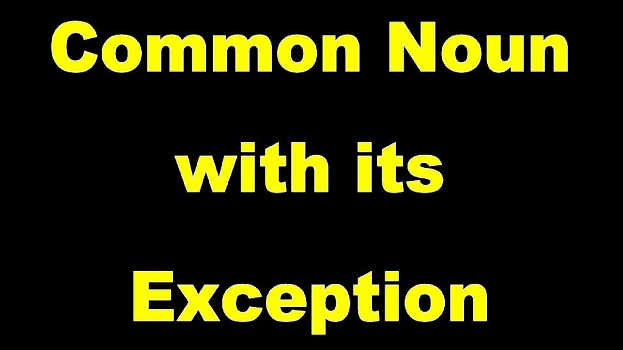 Common Noun with its Exception