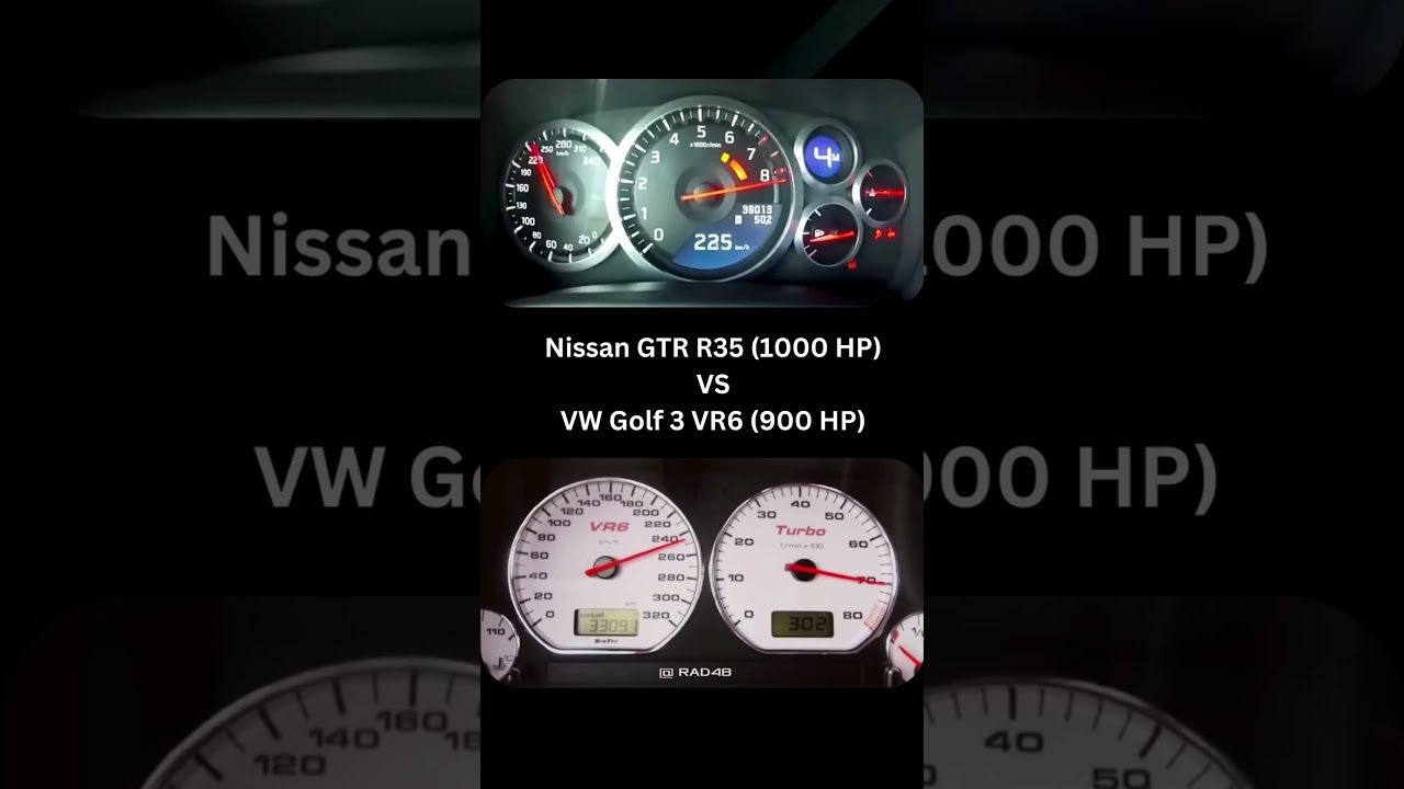 Nissan GTR R35 vs VW Golf 3 VR6 Turbo #nissan #gtr #streetracing #jdmcars #japan #race #topspeed