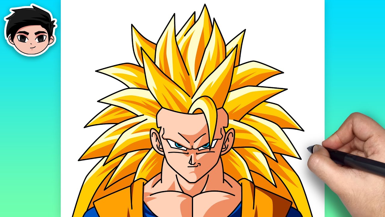 How To Draw GOKU Super Saiyan 3 | Dragon Ball - For Beginners Easy Step By Step Tutorial