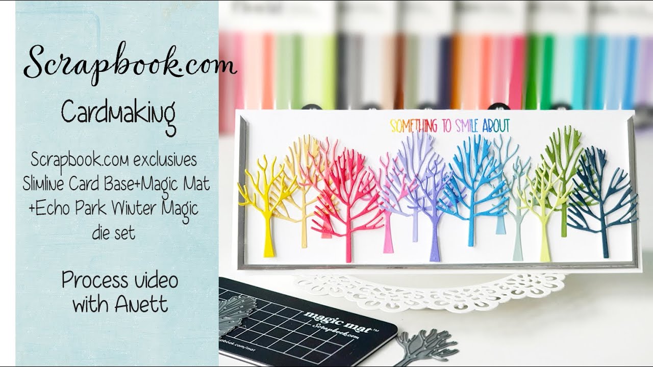 Winter slimline card in rainbow colors