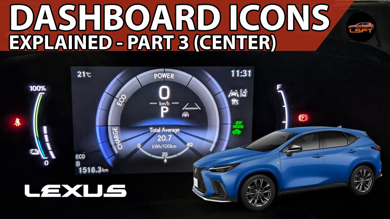 Подробный обзор приборной панели Lexus NX (часть 3): пояснение центральных значков и контрольных ...