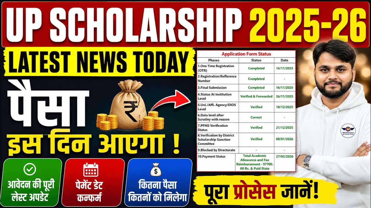 UP Scholarship 2025-26 Payment Big Update | UP Scholarship 2025-26 Latest News Today
