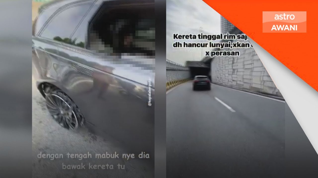 Lelaki pandu SUV melulu akibat tayar pecah