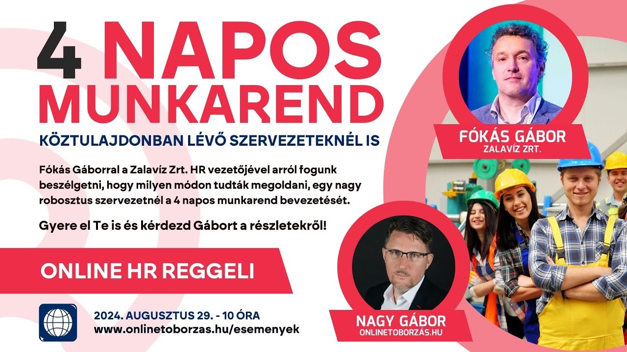 4 NAPOS MUNKAREND BEVEZETÉSE - Beszélgetés Fókás Gáborral a Zalavíz Zrt HR vezetőjével.