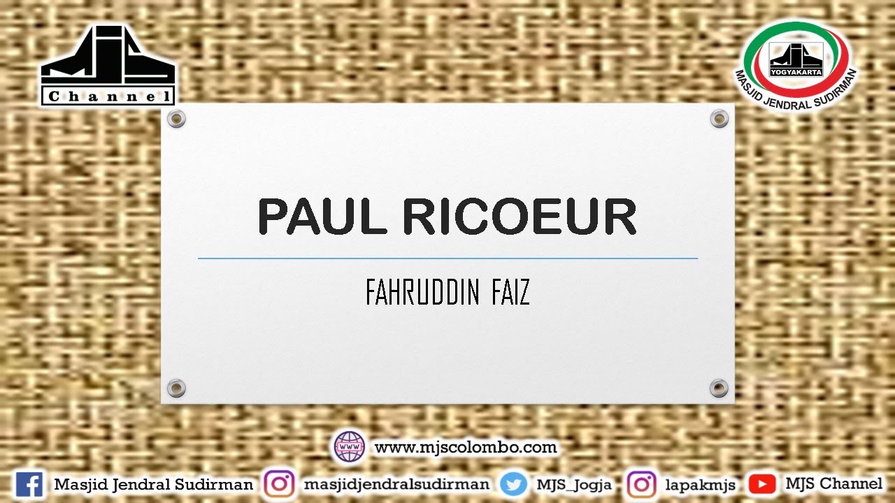 Ngaji Filsafat 70 : Paul Ricoeur