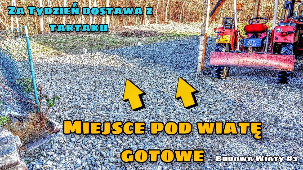 Gruz + Kliniec - STAWIAMY WIATĘ - Część 3 - ile ton na 70 m² ? #wiata #budowa #geowloknina