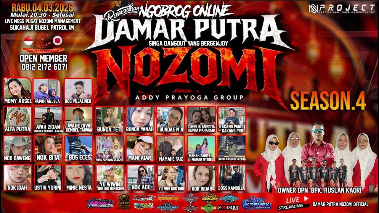 🔴LIVE STREAMING NUNGGU SAHUR BARENG DAMAR PUTRA NOZOMI (ADDY PRAYOGA GROUP) | SEASON. 4
