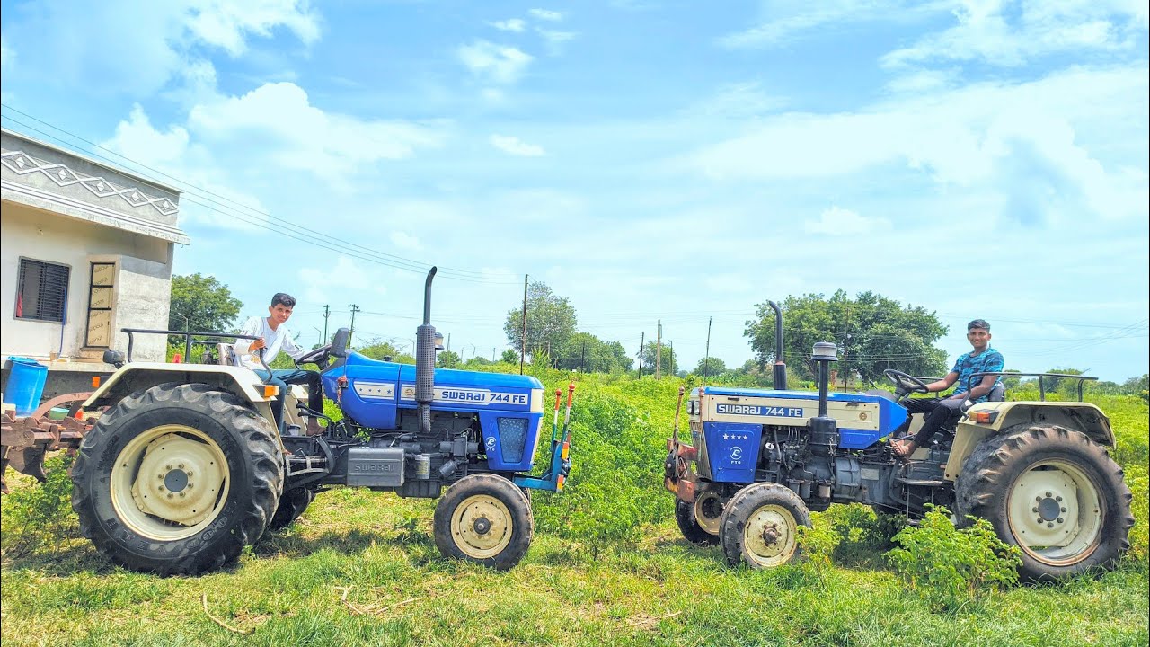 Tractor work with Banana tree cutting machine 🌴🚜||Swaraj 744 fe❤️‍🩹💪🦁|| tractor vlog ✅👑🎯#swaraj 