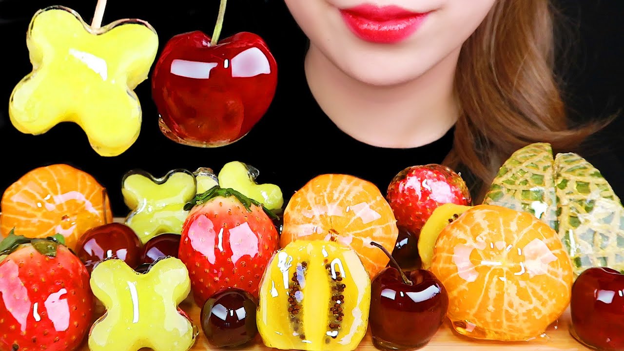 ASMR CANDIED FRUIT 🍀 *TANGHULU* EATING SOUNDS MUKBANG NO TALKING