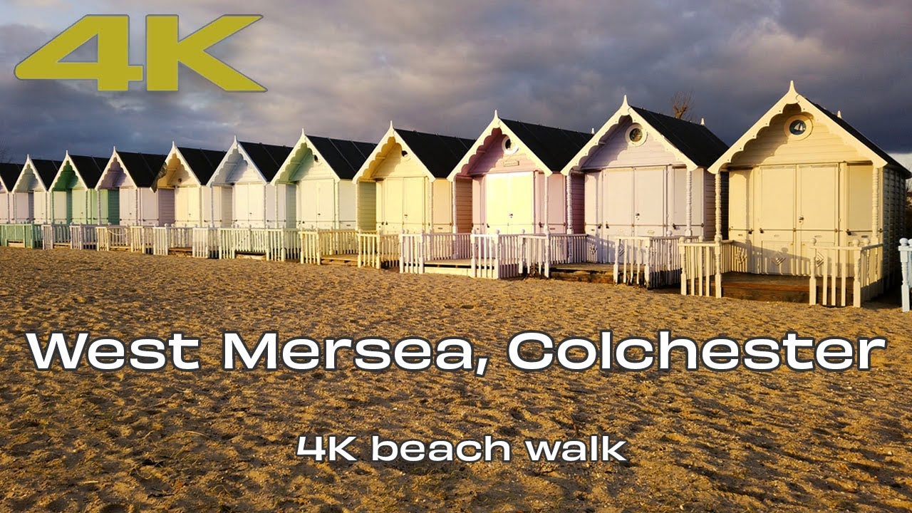🇬🇧 West Mersea Colchester Essex UK | 4K UHD Beach Walking Video ⛅️
