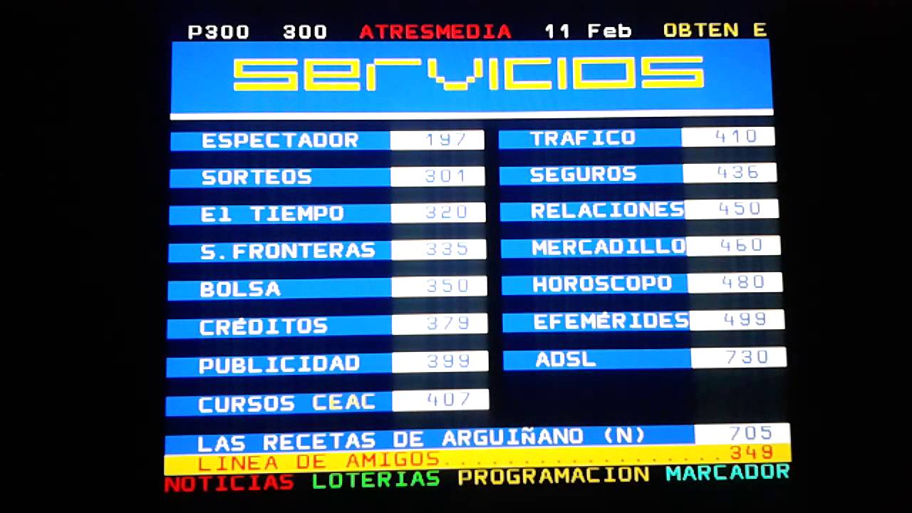 TDT España Teletexto Canales DVB-T