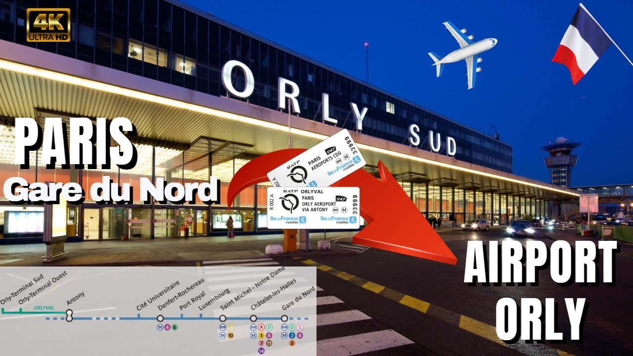 Paris Orly Airport transfer from Gare du Nord 🇨🇵 France | 4K Virtual Walking Tour |RERB - ORLYVAL