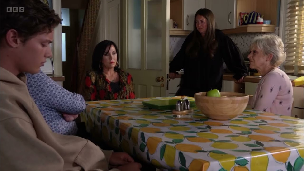 Eastenders Stacey says to Kat that she is lucky Freddie don’t need skin graphs scene