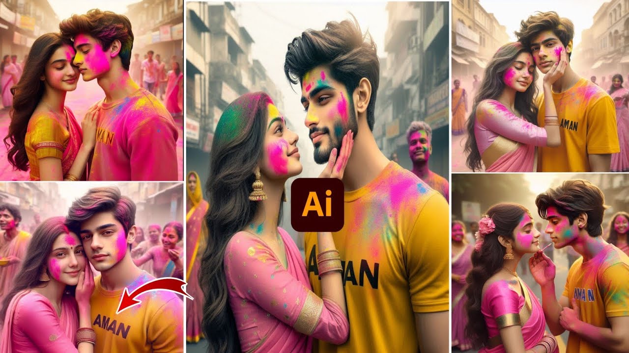 Couples Holi AI Photo Editing | Trending Holi Reels Video Editing | Holi Couples Image Generate