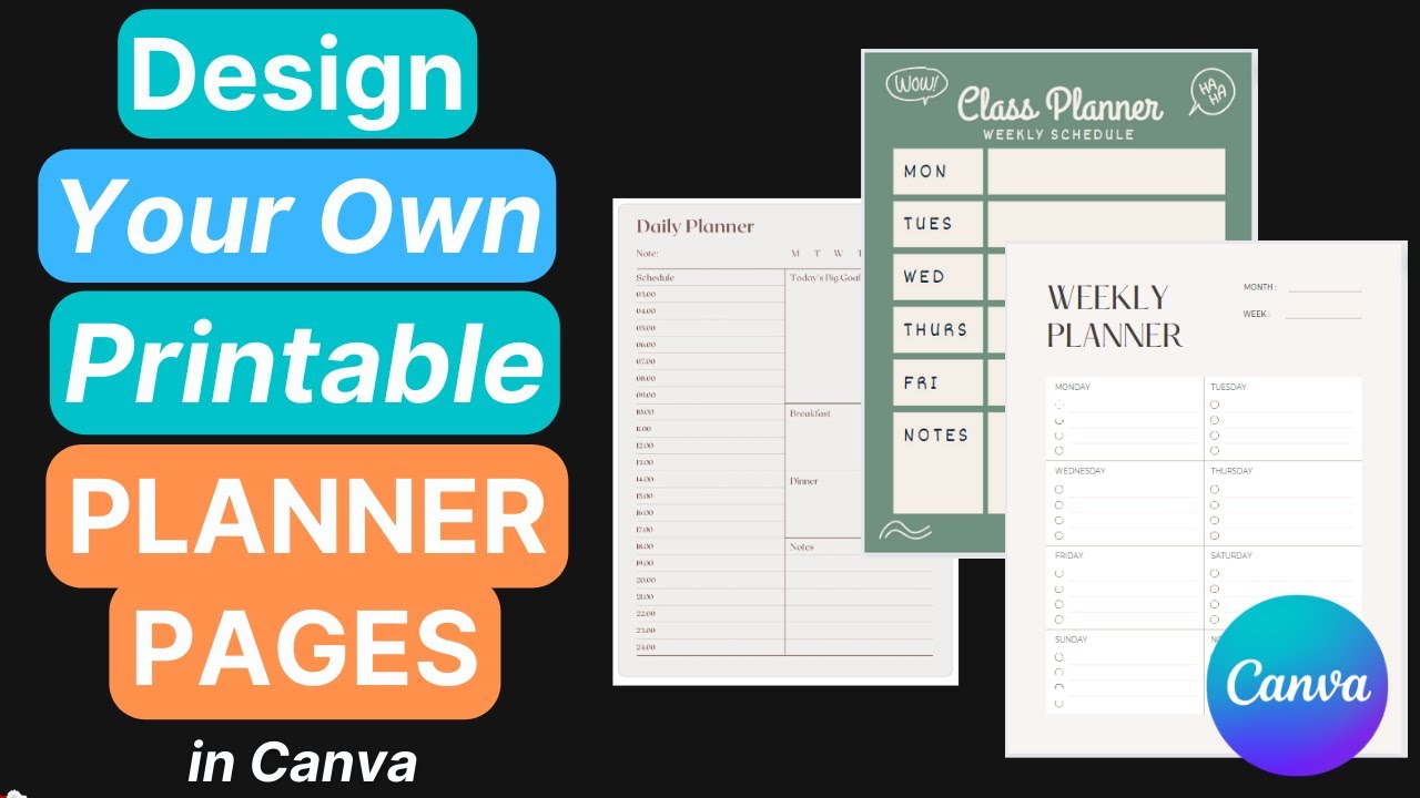 HOW-TO: Design Your Own Printable 📙 PLANNER 📘 Pages FREE using Canva!